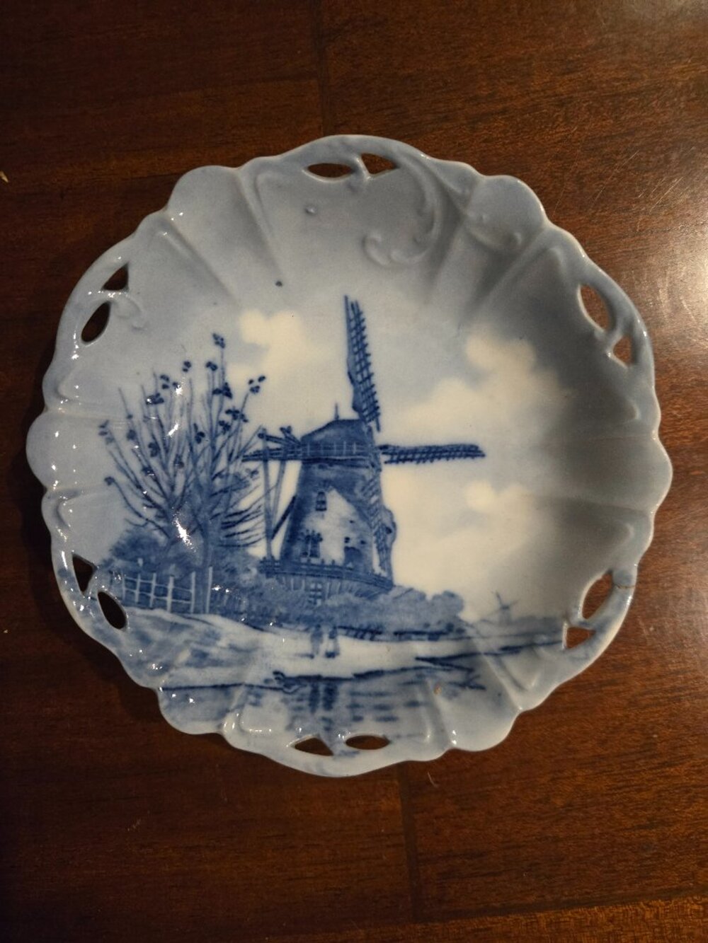 Reticulated Delft Rosenthal Continental Porcelain Dish